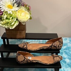 Snakeskin Pattern Women's Ballerina Flats